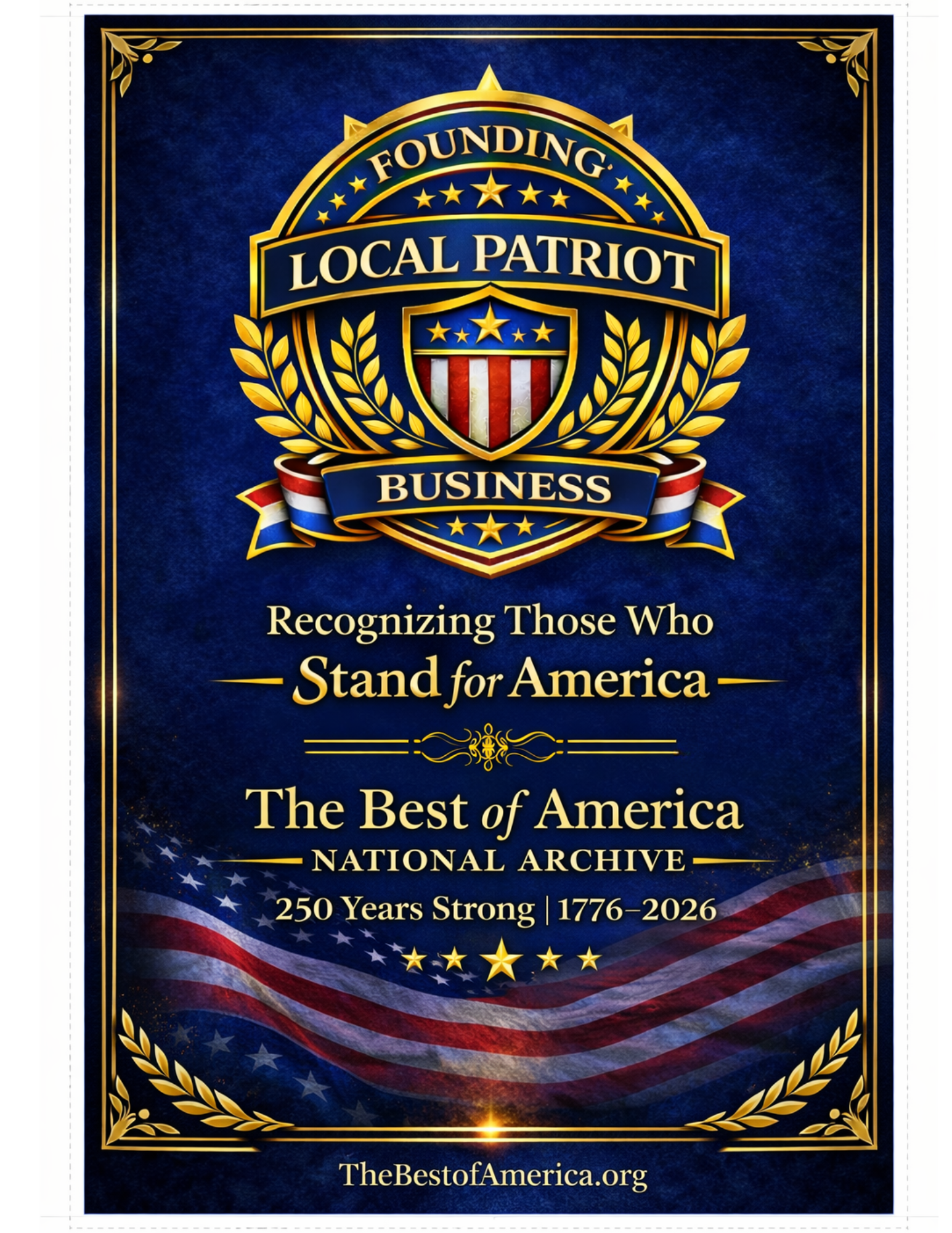 Founding Local Patriot Business Storefront Decal