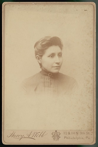 Dr. Susan La Flesche Picotte — formal cabinet card portrait, Harry A. Webb, Philadelphia, Pennsylvania, circa 1886-1889, during her years at the Woman's Medical College of Pennsylvania